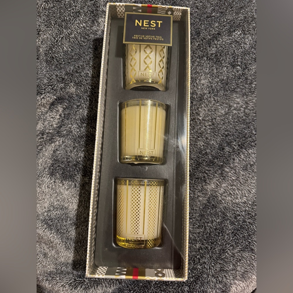 NEST Fragrances Luxurious Gold Festive Votive Trio Candle Set